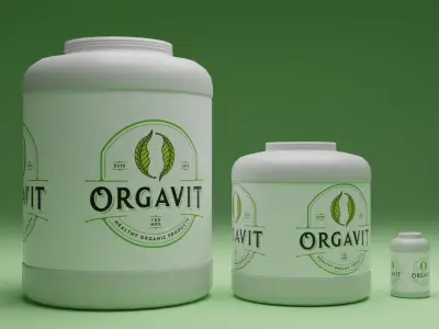 Supplement Bottle Low Poly Low-poly 3D model