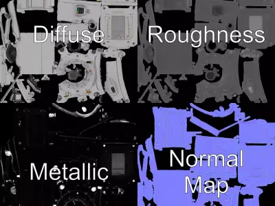 Futuristic Industrial Machine model pack Low-poly 3D model