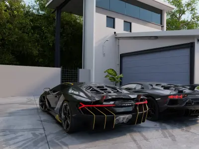 Luxury Automotive Render Scene 3D Blender File Textured And FBX  3D model