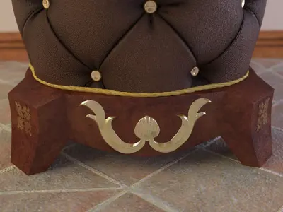 Royal Chesterfield Ottoman Free 3D model