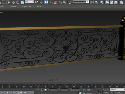 Art iron balcony AA1- 3D model with 2D drawings ready 3D model
