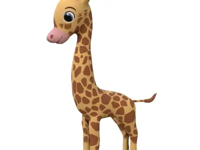Stylized Toon Giraffe rigged Low-poly 3D model