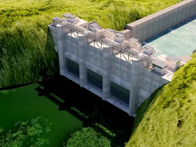 Dam 3d model hydroelectric 3D model