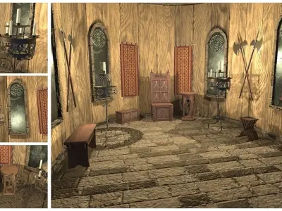 Medieval Decoration Pack Low-poly 3D model