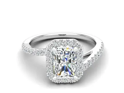 Engagement ring Vanessa radiant 3D print model