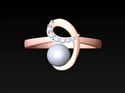 Pearl Ring - Womens Rings  - N717244 3D print model