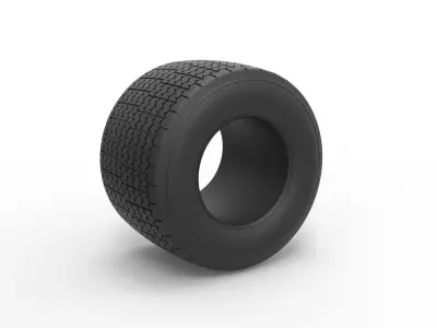 Dirt Sprint racing tire 22 Scale 1 to 25 3D print model