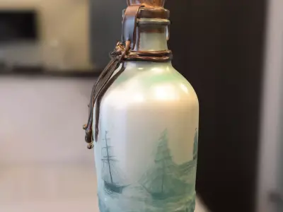 Nautical Steering Wheel Bottle Low-poly 3D model