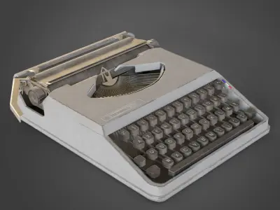 Used typewriter Low-poly 3D model