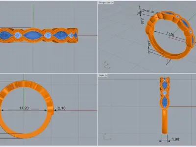 ring code 185 3D print model