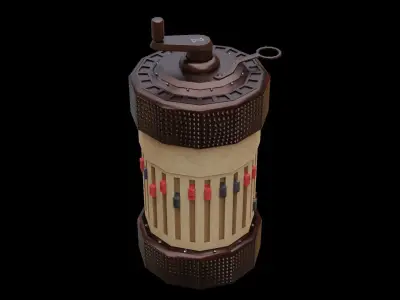 Curta wooden bowling pin Low-poly 3D model