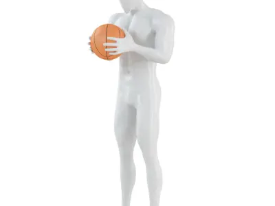 Abstract mannequin with basketball ball 158 3D model