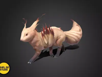Fantasy Creature - Battle Cat Low-poly 3D model