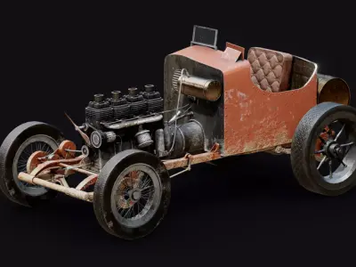 Vintage Racing Car Free low-poly 3D model