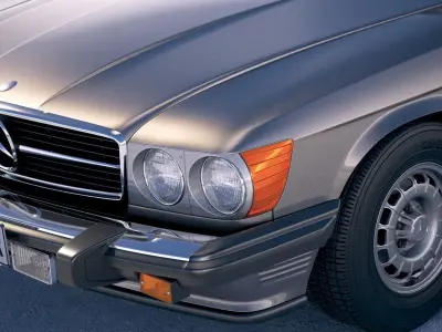 Mercedes SL USA r107 1981 3D model