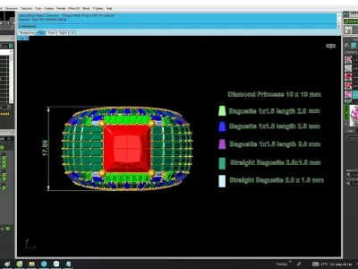 4914 New Ring Luxury Diamond Baguette Unisex Ring 3D print model