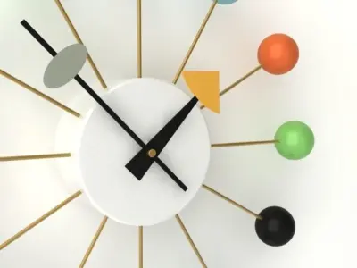 Ball Wall Clock multicolor 3D model