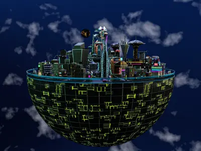 Cyberpunk City Pack Low-poly 3D model