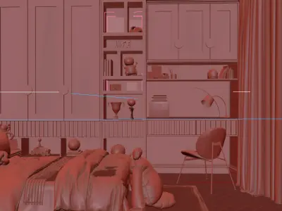 Modern Boy Bedroom 3D model 3D model