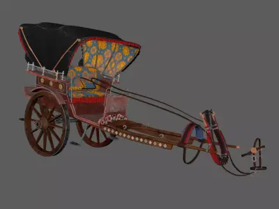 WoodenCart 3D model