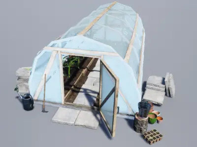 Greenhouse - Gardening Tools Low-poly 3D model