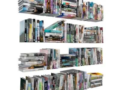 Books 150 pieces 1-3-1 Low-poly 3D model