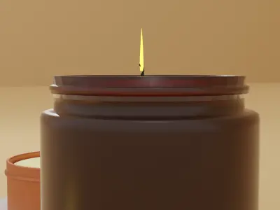 Jar Candle set Free low-poly 3D model