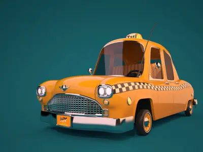 cartoon taxi  3D model