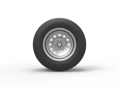 Wheel of Vintage Dirt race car V4 Scale 1 to 25 3D print model
