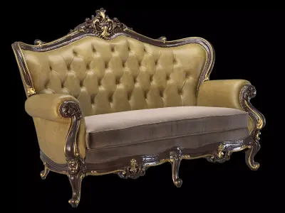 Leather sofa 3 3D model