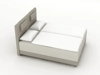 Single Bed x 2 3D model