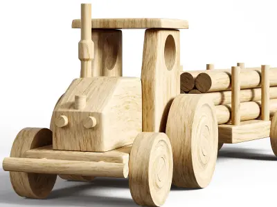 Tractor wood toys 3D model