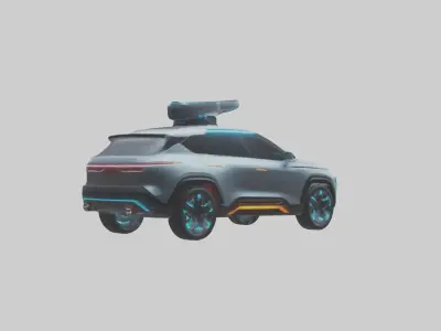 Futuristic SUV with Interactive Dash model 3D model