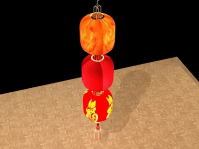 Chinese red  lantern 3D model purchase