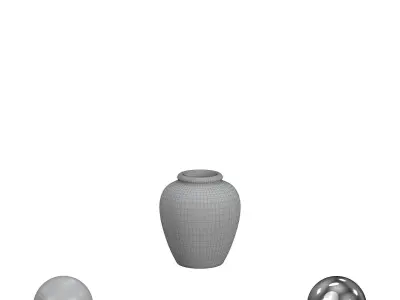 Hand Painted Indonesian Vase 3D model