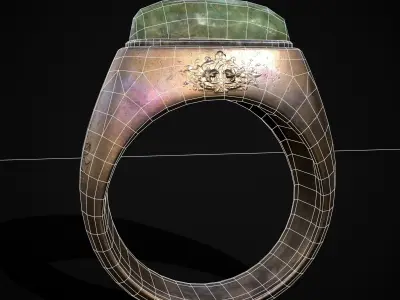 Jade Signet Ring Low-poly 3D model