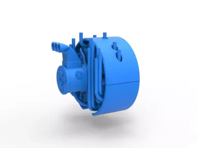 Radial engine for pulling tractor Scale 1 to 25 3D print model