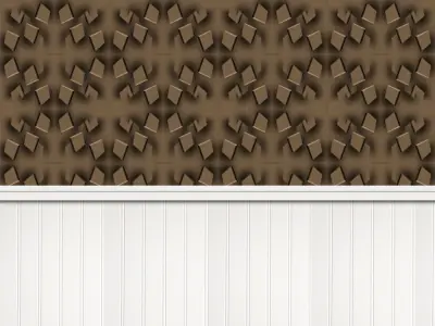Wallpaper 3D Blocked Wainscoting 3D model