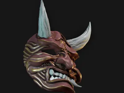 Hannya Samurai Oni Mask 5 3D print model