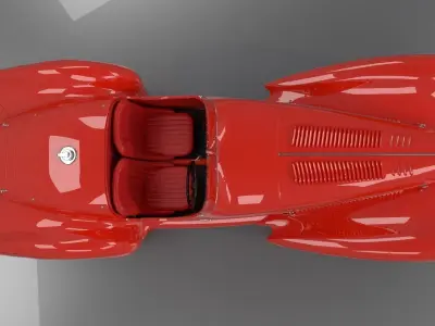 Alfa Romeo 8c 2900 Mille Miglia Roadster High Poly and Low Poly 3D model