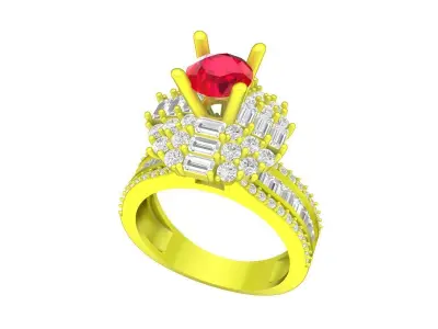 A7721 Luxury Fashion Diamond Women Ring 3D print model