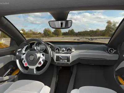 Generic Sport Car Simple Interior 3D model