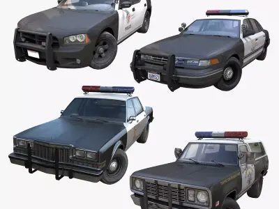 American police cars 3D Model Pack