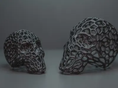 Lowpoly and Patterned Skulls 3D print model