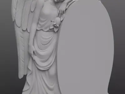 angel with rose 3D model