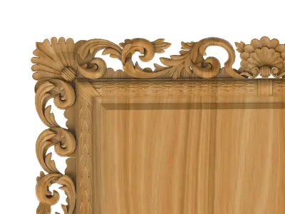 Carved picture frame STL 3D model 5