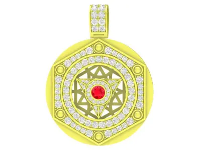 Luxury Sacred Geometry Diamond Pendant 3D Model 3928 3D print model