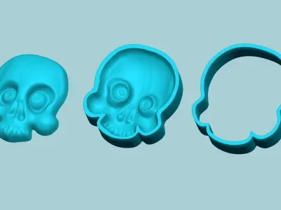 Halloween Molding A07 Skull - Chocolate Silicone Mold 3D print model