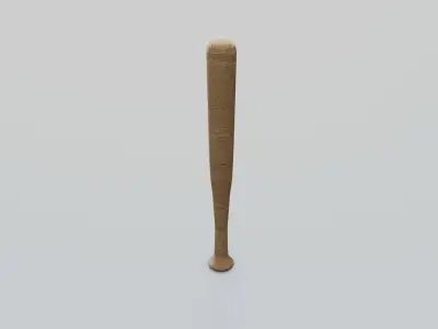 2 Wooden Baseball Bats Free low-poly 3D model