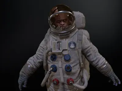 Zombie Astronaut Low-poly 3D model